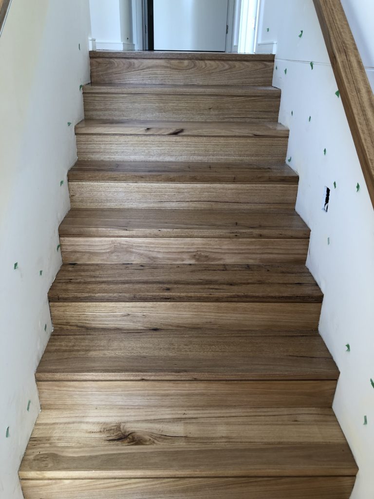 wooden staircase in a home